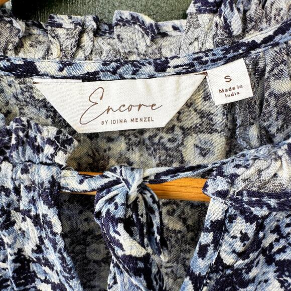 2/$30 NEW Encore Idina Menzel Ruffle Neck Full Sleeve Romantic Blouse Sz S QVC - Picture 6 of 9